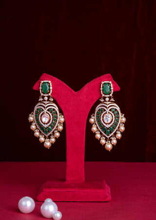 Royal Emerald Green Polki Kundan Statement Bridal Necklace Set