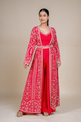 Imperial Rose Embroidered Three-Piece Couture Jacket Set