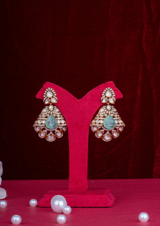 Royal Emerald Polki Kundan Bridal Choker Set with Statement Pendant & Earrings