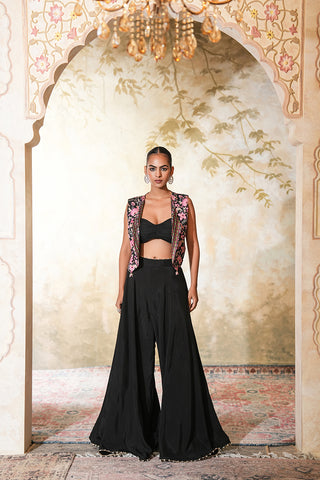 Midnight Noir Contemporary Lehenga Set with Embroidered Jacket