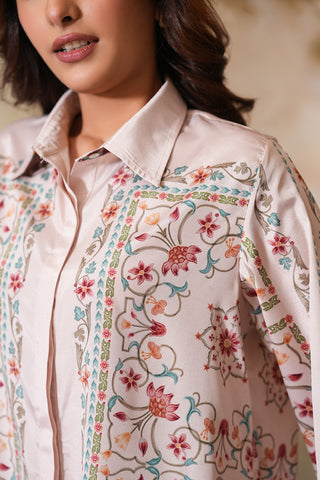 Ivory Garden Embroidered Shirt Style Co-Ord Set