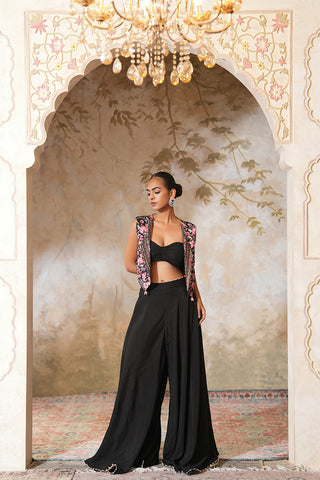 Midnight Noir Contemporary Lehenga Set with Embroidered Jacket