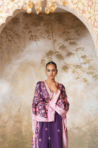 Royal Amethyst Embroidered Kurta Set