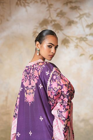 Royal Amethyst Embroidered Kurta Set