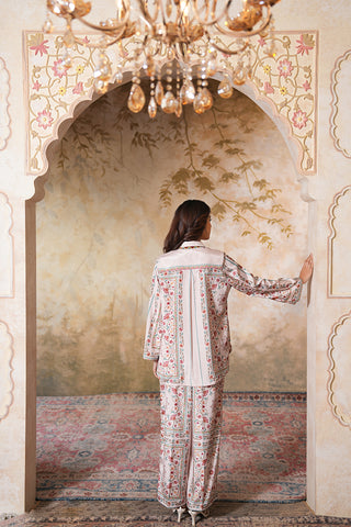 Ivory Garden Embroidered Shirt Style Co-Ord Set