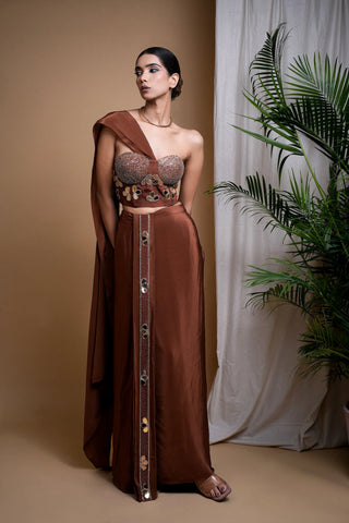 Rustic brown corset drape set
