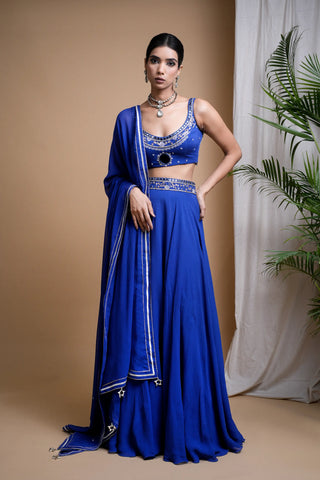 Royal blue lehenga set