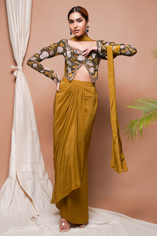 Forest Print Drape Skirt Set