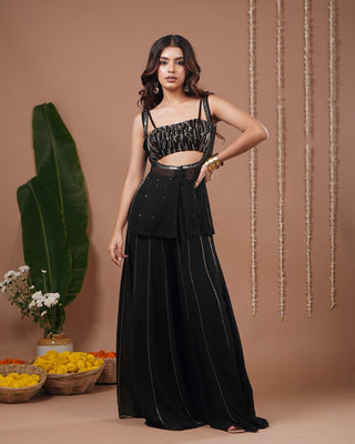 Black Georgette Heavy Indo Set