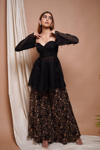 Black Rose Seamless Printed Set