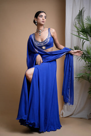 Royal blue lehenga set