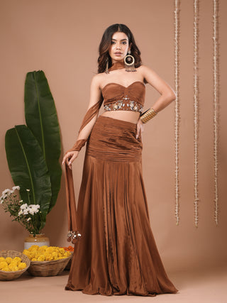 Brown Corset Indo Skirt Dress
