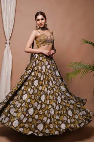 Forest Digital Print Lehenga Set