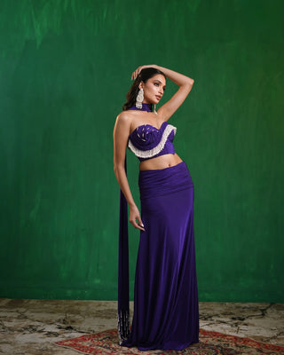 Royal purple drape corset indo skirt