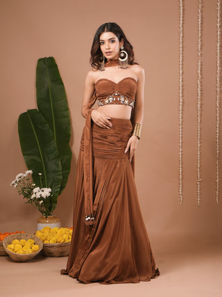 Brown Corset Indo Skirt Dress