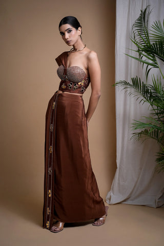 Rustic brown corset drape set