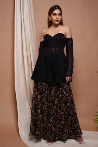 Black Rose Seamless Printed Set