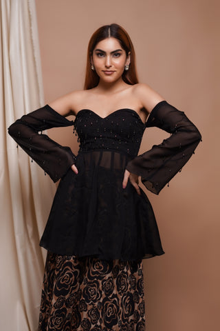 Black Rose Seamless Printed Set