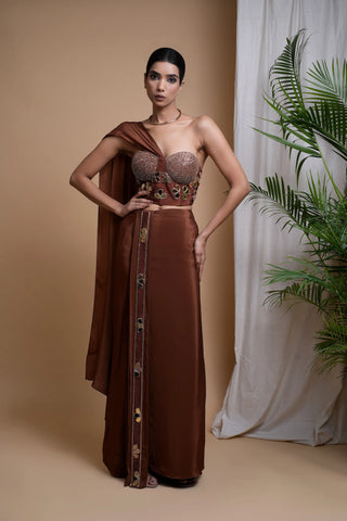 Rustic brown corset drape set
