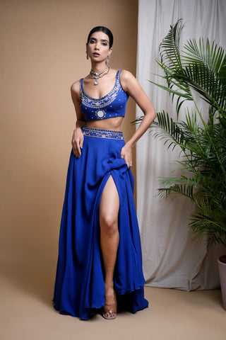 Royal blue lehenga set