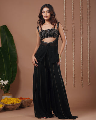 Black Georgette Heavy Indo Set