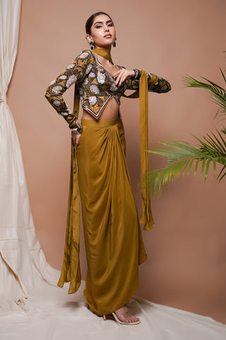 Forest Print Drape Skirt Set