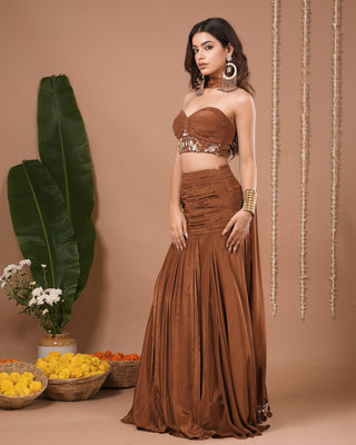 Brown Corset Indo Skirt Dress
