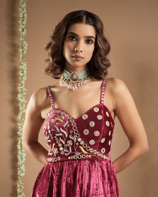 Rani velvet long indo western dress