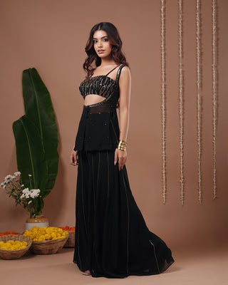 Black Georgette Heavy Indo Set