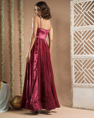 Rani velvet long indo western dress