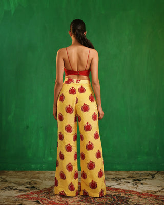 Promegranate printed pant suit set
