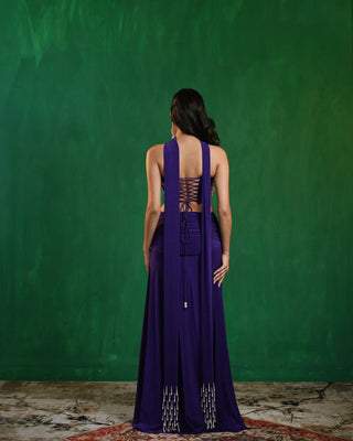 Royal purple drape corset indo skirt