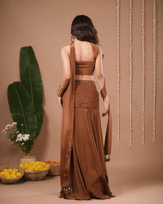 Brown Corset Indo Skirt Dress