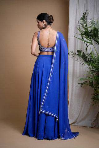 Royal blue lehenga set