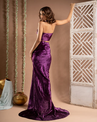 Purple velvet indo drape set