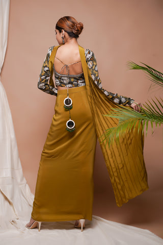 Forest Print Drape Skirt Set