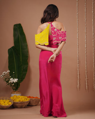 Rani-Yellow Halter Neck Skirt Set