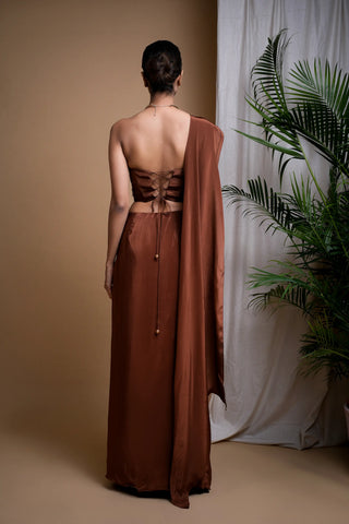 Rustic brown corset drape set