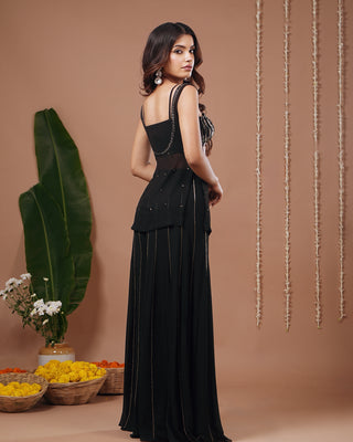 Black Georgette Heavy Indo Set