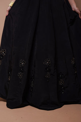 Black Cutwork Lehenga Set