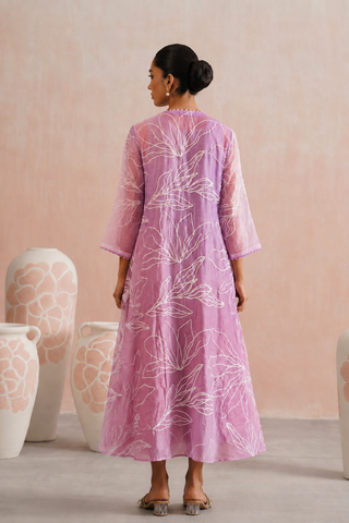 Mul chanderi ombre embroidered dress