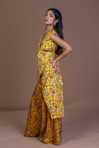 Sunlit Drape Layered Kurta with Palazo Coord Set