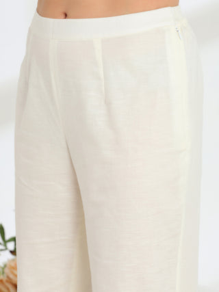 Ether Sage Green Embroidered French lace Silk Linen Co-ord Set