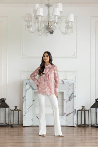 rose pink full lace shirt
