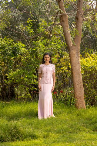 Azurea French lace Satin Dress