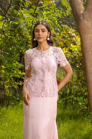 Azurea French lace Satin Dress
