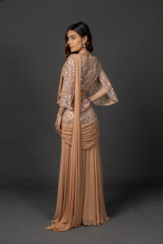Mocha gleam saree