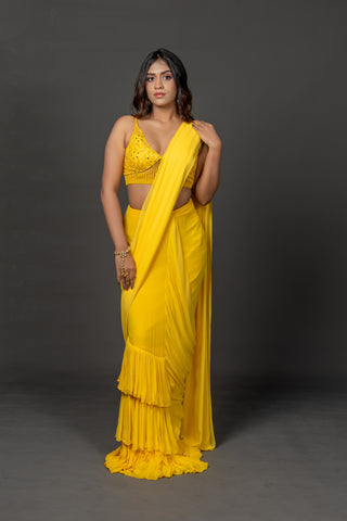 Sunlit Ruffle Saree