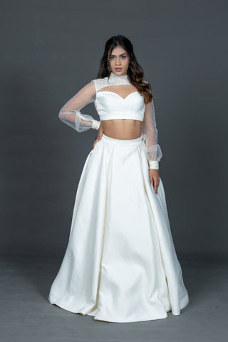 Ivory Madrid skirt blouse set