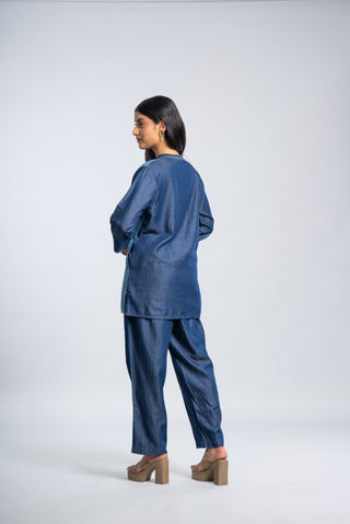 Dual Tone Denim Co-ord Set with Minimal Stitch Detailing